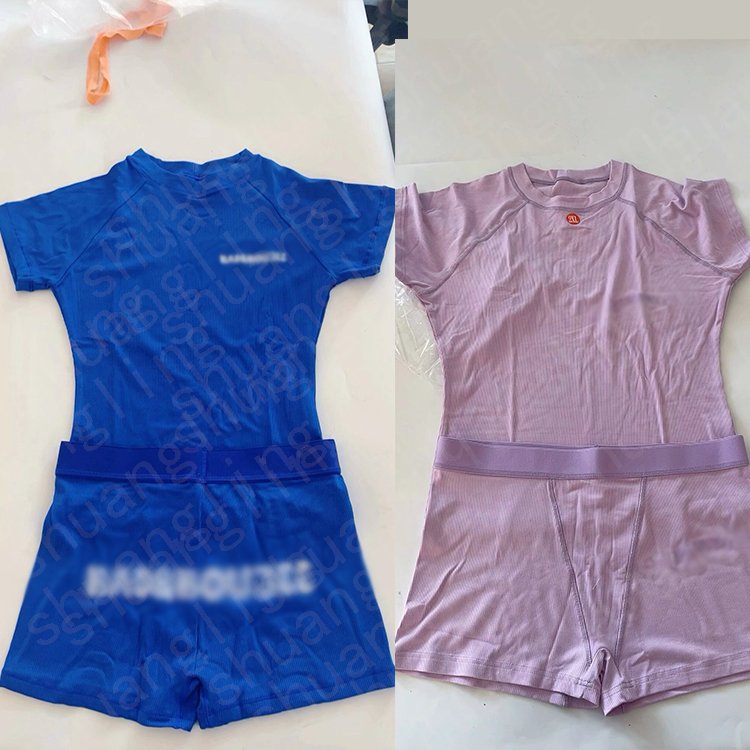 Women Lounge Wear Ribb 2 Piece Short Sleeve Crop Tops And Shorts Lounge Set Women's Clothing Two Piece Loungewear Sets for Women