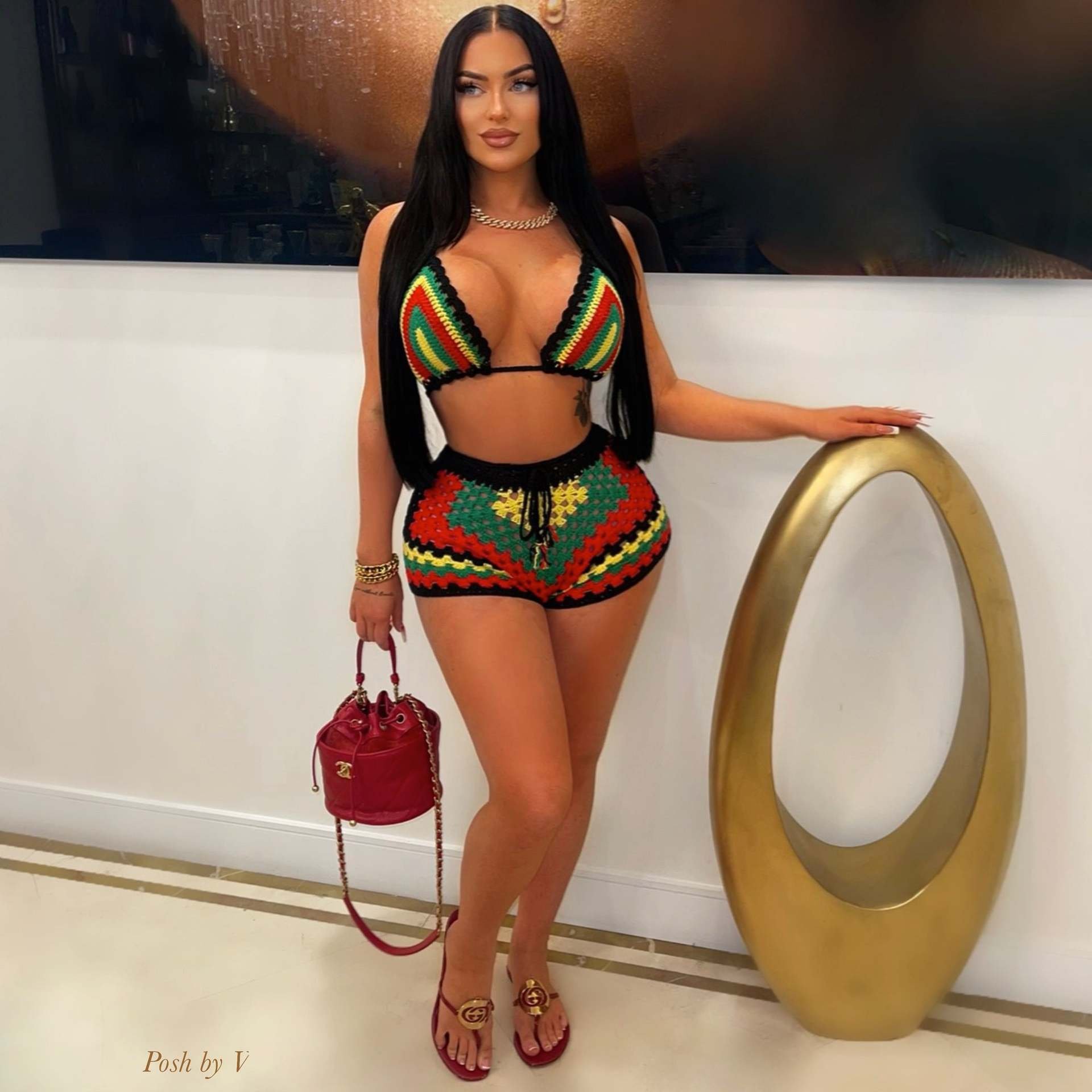 Sexy Vacation Women's Set Summer Color Matching Halter Top And Slim Shorts Suit Comfortable Knit Beach Women Shorts 2 Piece Set