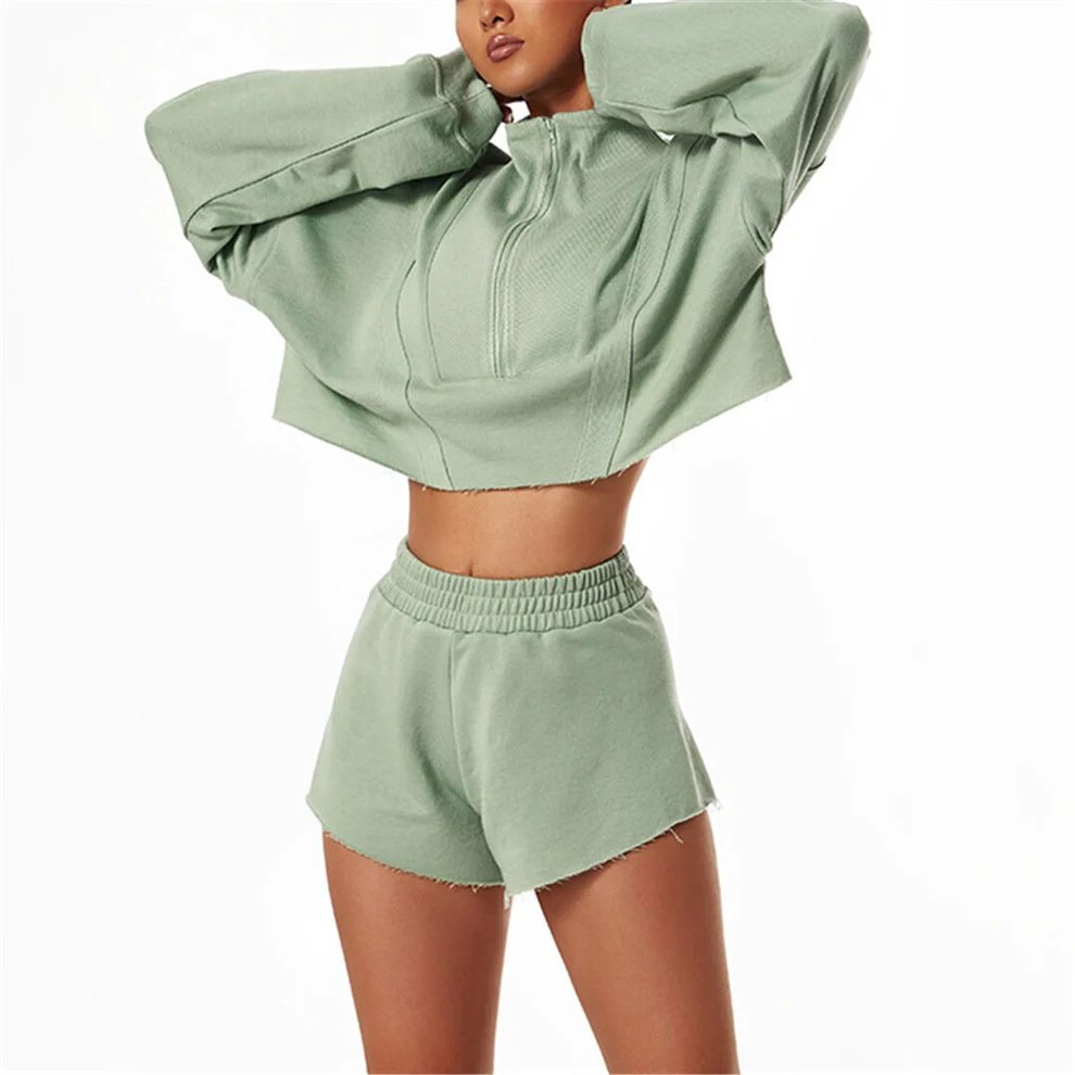 Manufacturer Outdoor Sports Blank Outfits Embroidery Plus Size Custom Logo Jogger Tracksuits Sexy Zip Stand Collar Women'S Sets
