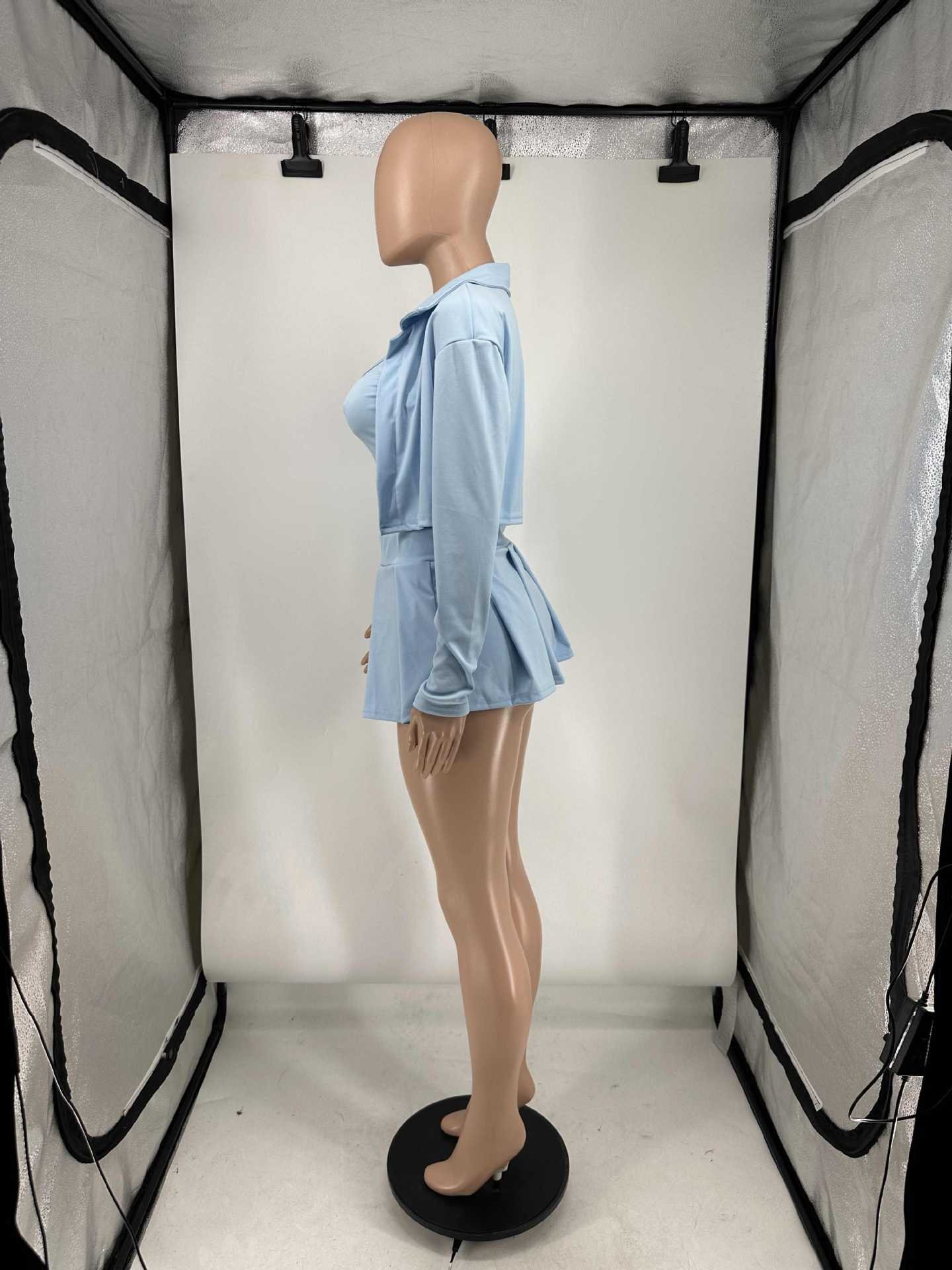 oem cotton spandex jersey polo tshirt and mini skirts 2 two pieces set lounge wear dupe tracksuit set streetwear outfit summer