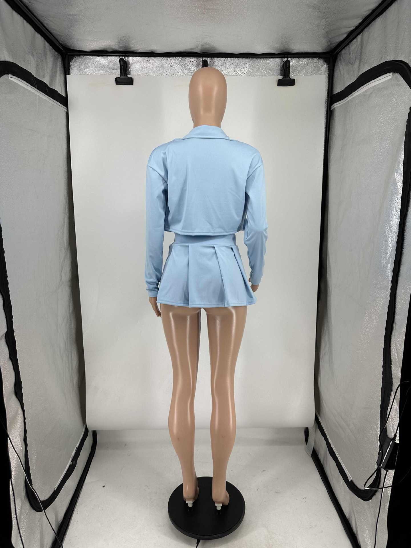 oem cotton spandex jersey polo tshirt and mini skirts 2 two pieces set lounge wear dupe tracksuit set streetwear outfit summer