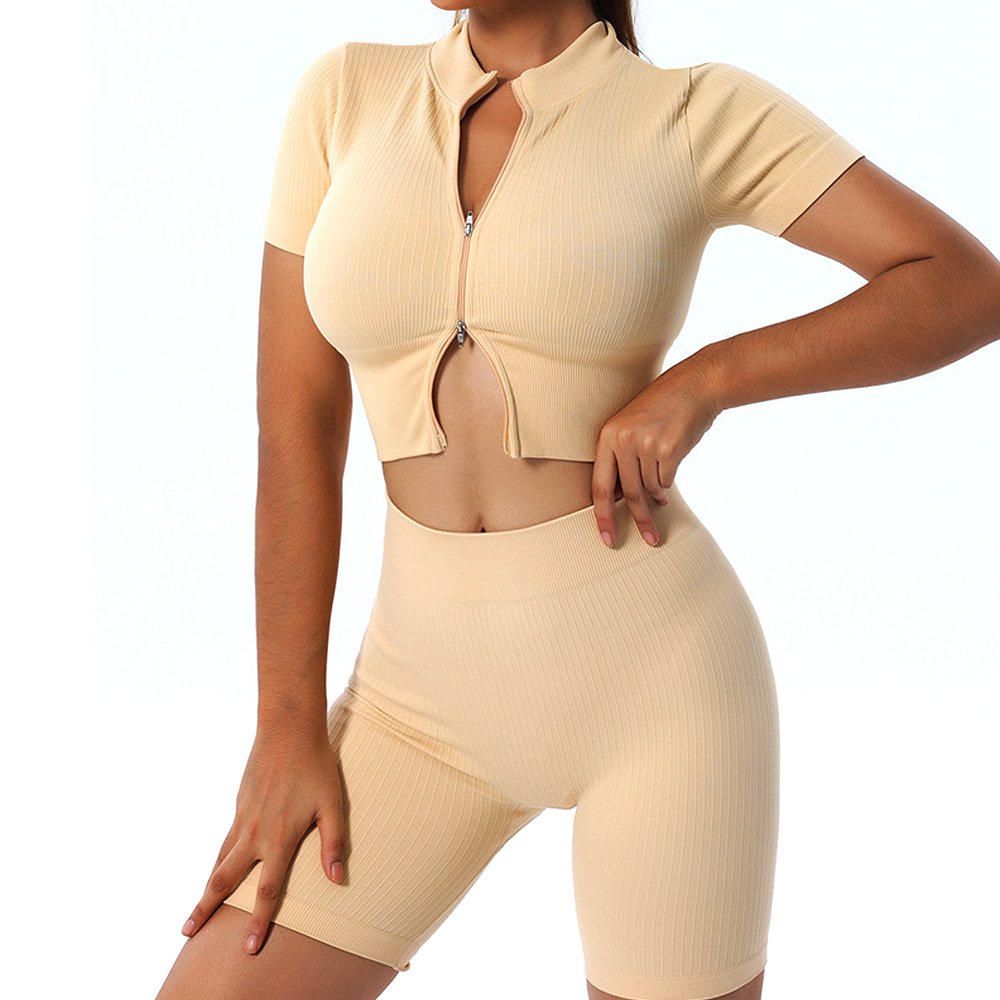 6 pieces Gym Fitness Women's Sets Performance Active Wear Seamless Ribbed Yoga Sets