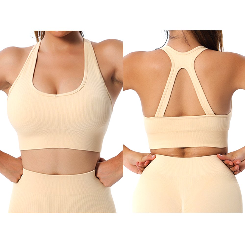 6 pieces Gym Fitness Women's Sets Performance Active Wear Seamless Ribbed Yoga Sets