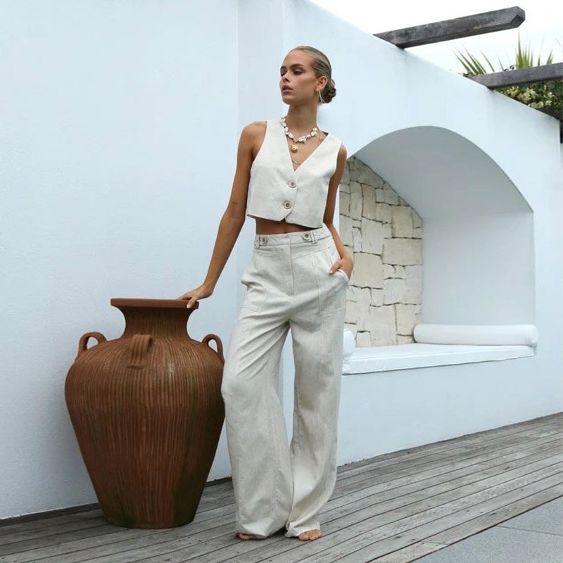 New arrival sleeveless vest and pants trousers women's sets