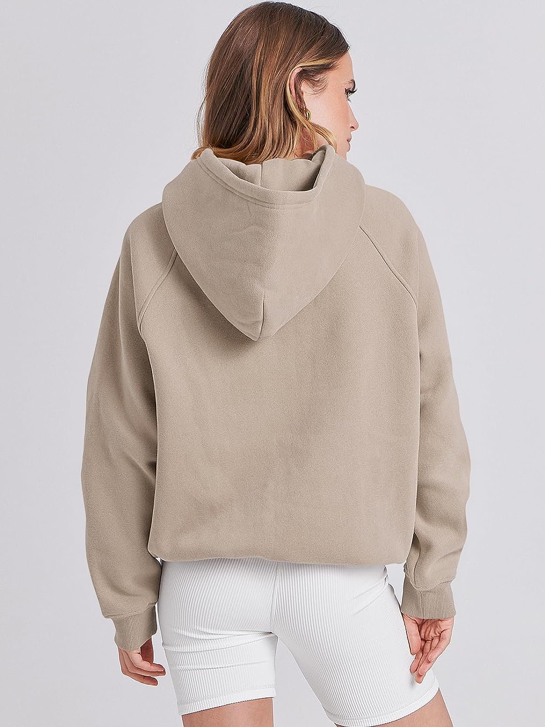 Premier Quality Women's Oversized Fleece Hoodie Long Sleeve Pullover Sweatshirts with Pockets Fall Clothes with Crop Cut