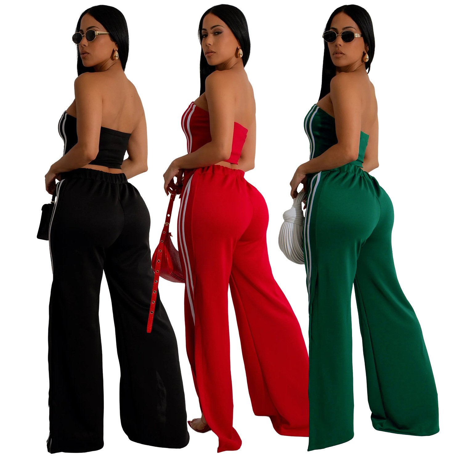 Bomblook Z910ST05 Streetwear Casual Fashion Women's Solid Color Sleeveless+Long Skirt Two-piece Set New Suit 2 Piece Set Women
