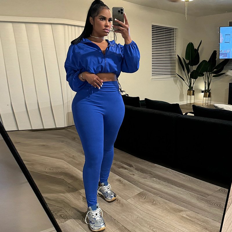 Summer New Sexy Drawstring Waist Crop Top High Waist Tight-Fitting Pants Suit For Woman Sehe Fashion