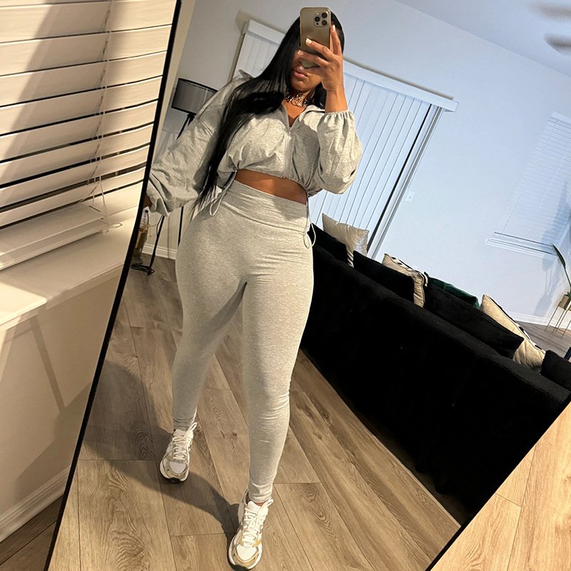 Summer New Sexy Drawstring Waist Crop Top High Waist Tight-Fitting Pants Suit For Woman Sehe Fashion