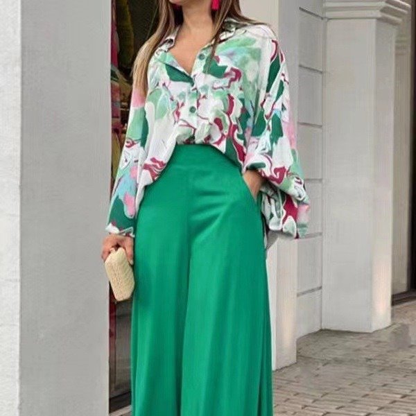 Fashionable and trendy shirt, women's top, 2024 new spring and autumn summer women's set