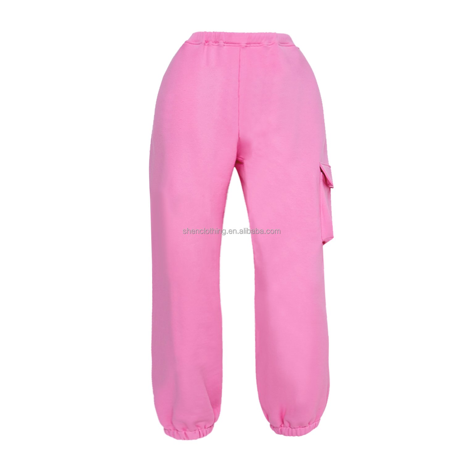 Autumn Winter Pink 420 Gsm Terry Fabric Thick Short Hoodie Sweatshirt Pants Tracksuits Sweatpants Jogger Two Piece Set For Woman