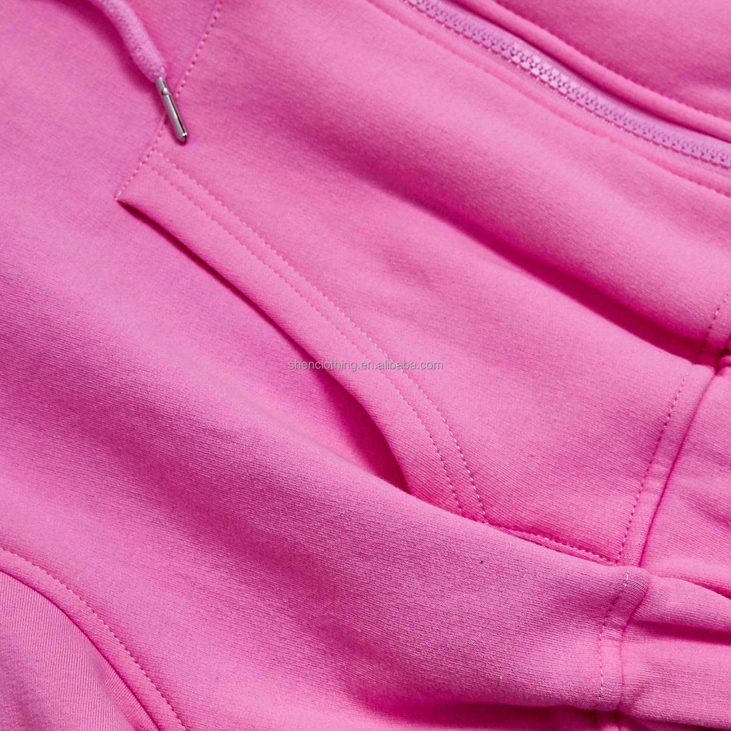 Autumn Winter Pink 420 Gsm Terry Fabric Thick Short Hoodie Sweatshirt Pants Tracksuits Sweatpants Jogger Two Piece Set For Woman
