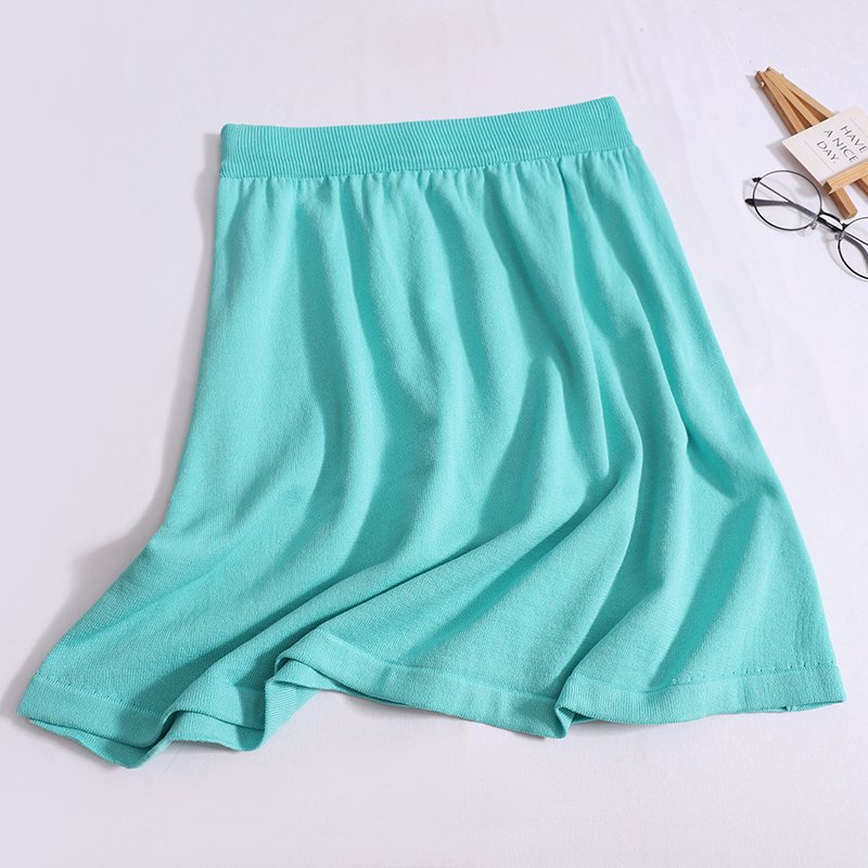 Wholesale 2024 Summer New Fashionable Casual Round Neck Short Sleeve Knitted Shirt High Waist Half Skirt Women's Set