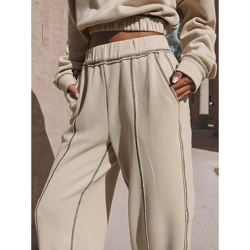 2024 Latest design custom high quality fall casual two piece set women pant clothing oversized hoodies sets for women
