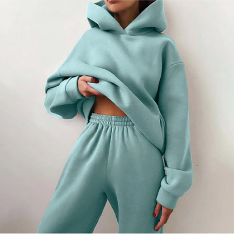 Hoodie Sweatshirt Cotton Custom Jogger Tracksuit Set Sweat And Pants Woman Cropped Sets Women Sweatsuit Casual Women's Hoodies
