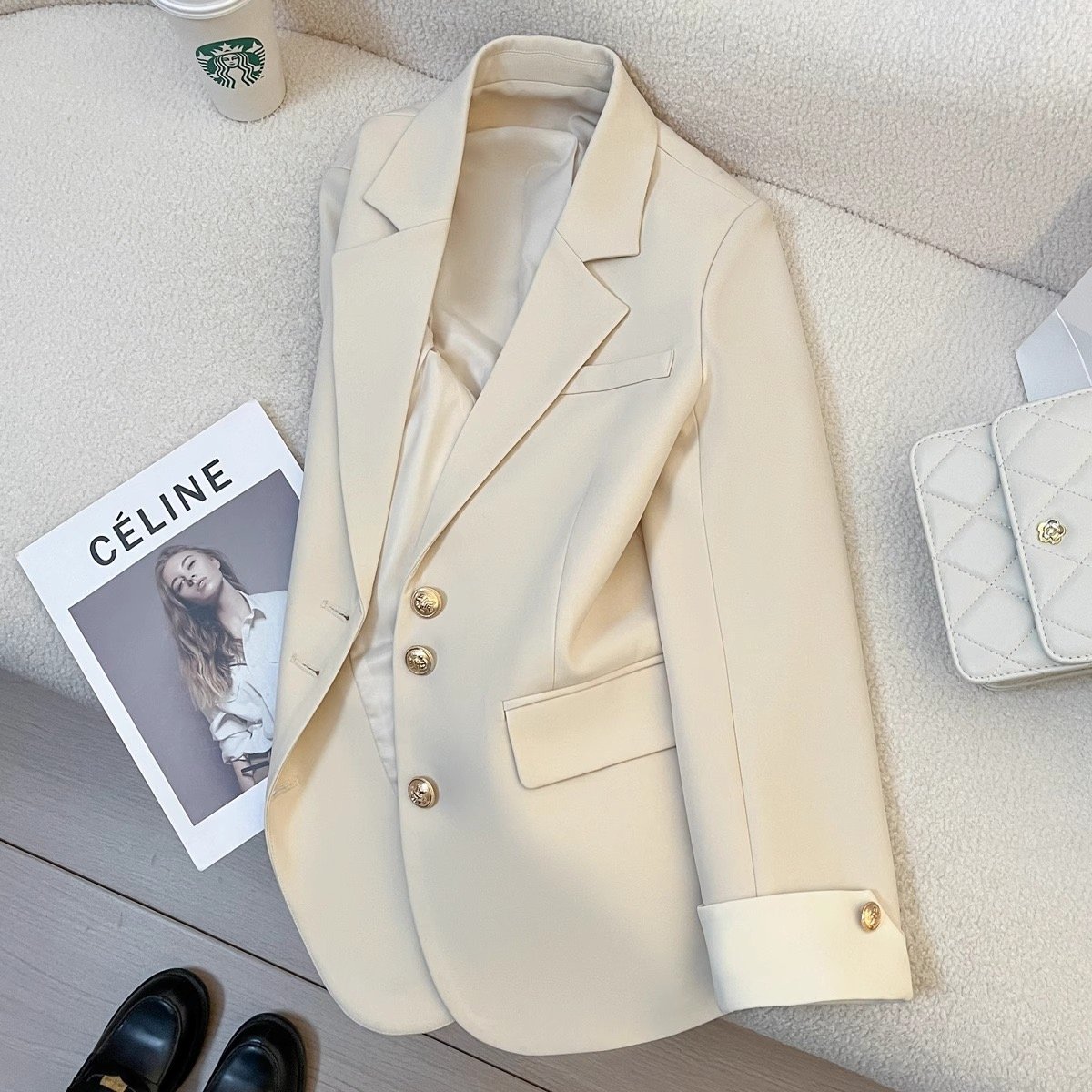 Wholesale fashion women's outerwear design sense casual long sleeved loose suit outerwear women's set