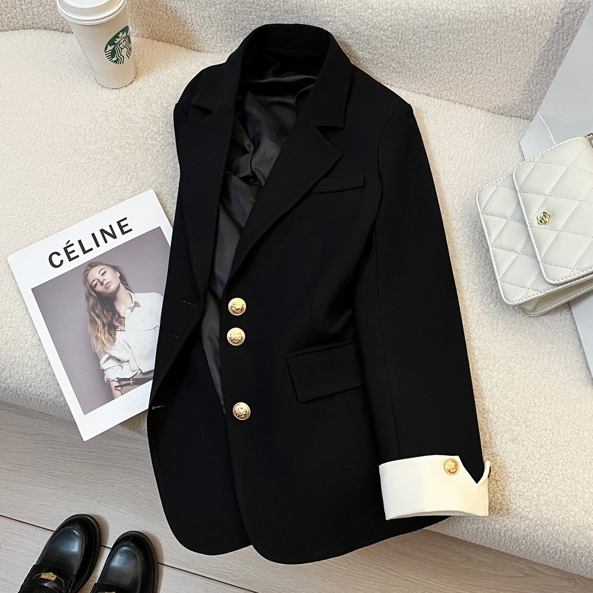 Wholesale fashion women's outerwear design sense casual long sleeved loose suit outerwear women's set