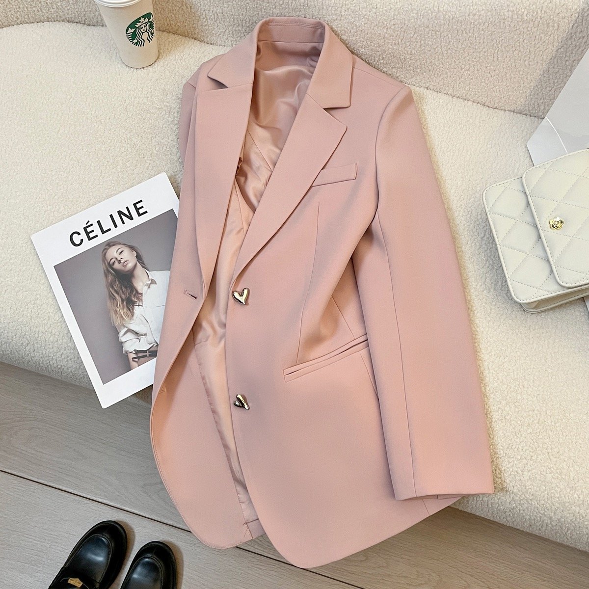 Wholesale fashion women's outerwear design sense casual long sleeved loose suit outerwear women's set