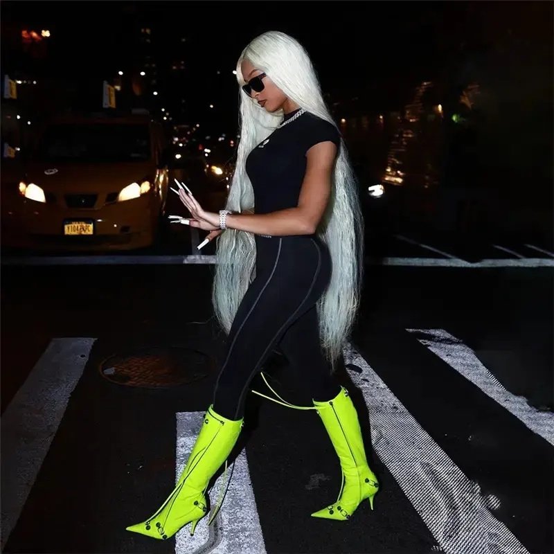 Body shaper pants for ladies letter print slim fit figure flattering streetwear top high waist trousers suit for women