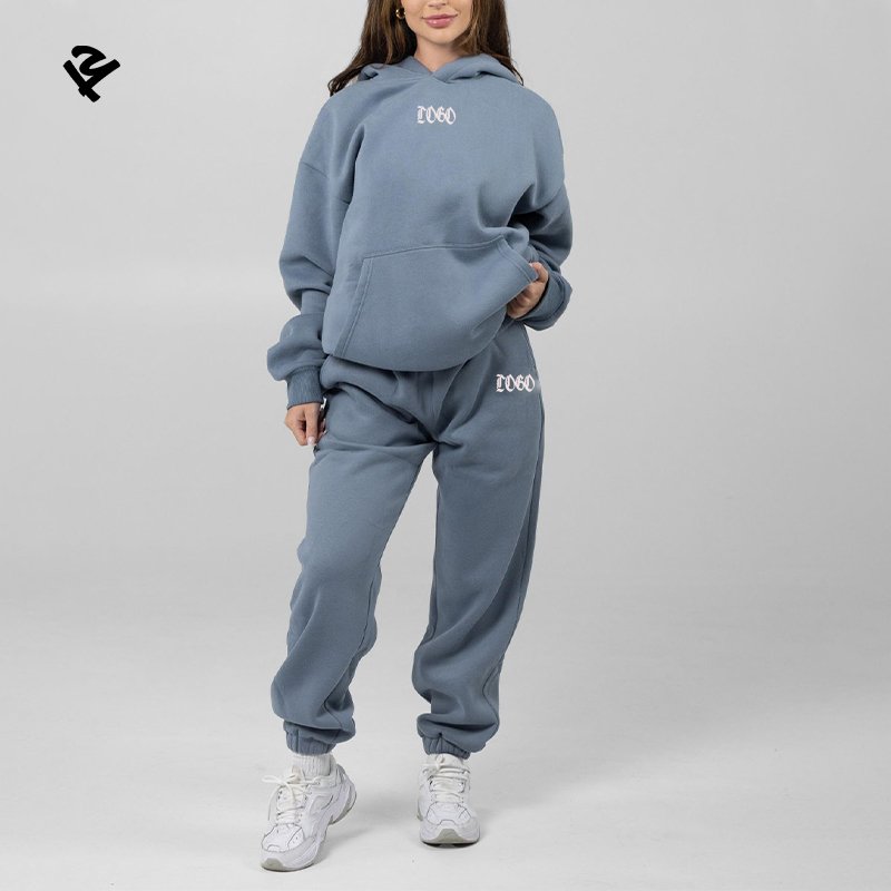 L801148 Custom Fitness Wear Jogger Gym Oversize Casual Hoodie Sweatshirt Two Piece Winter Warm Tracksuit Sets Womens Clothing