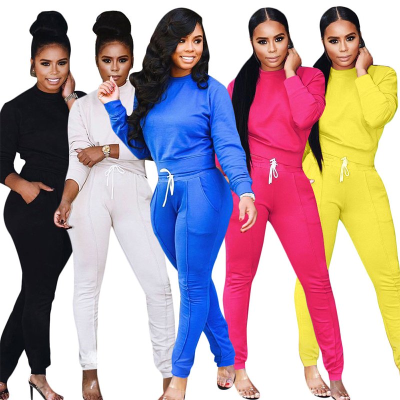 Custom Logo OEM 2024 New High Quality Two Piece Pants Set Women Blank Sweat Tracksuit Wholesale Crop Tops jogger Women's sets