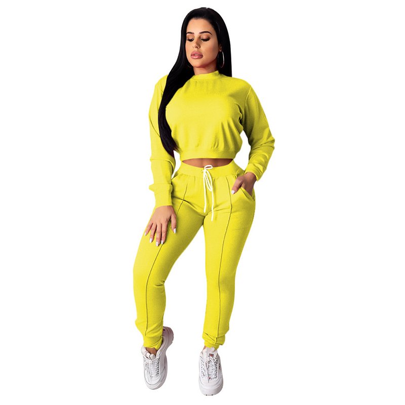 Custom Logo OEM 2024 New High Quality Two Piece Pants Set Women Blank Sweat Tracksuit Wholesale Crop Tops jogger Women's sets