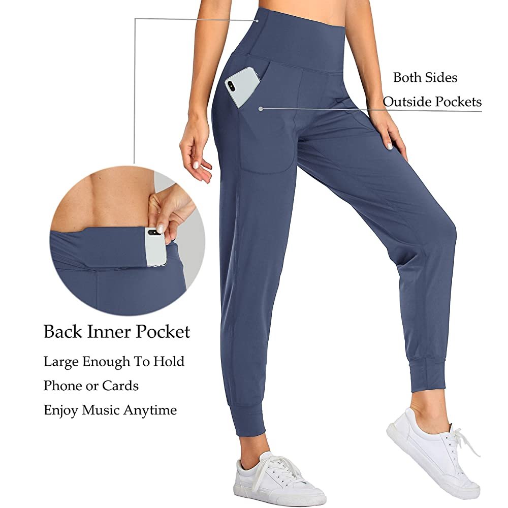 2021 Women's Joggers High Waist Yoga Pockets Sweatpants Sport Workout Pants