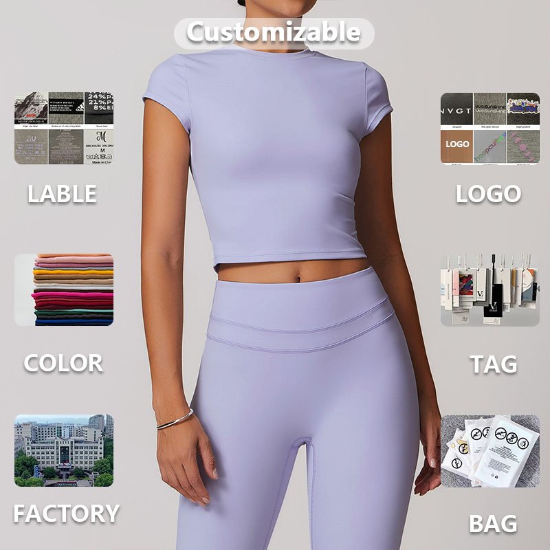 XW-TZ8863-6 Hot Sale 5 Pieces Bra Shorts Legging Vest Gym Set Fitness Gym Sport Wear Plus Size High Waist Yoga Set For Women
