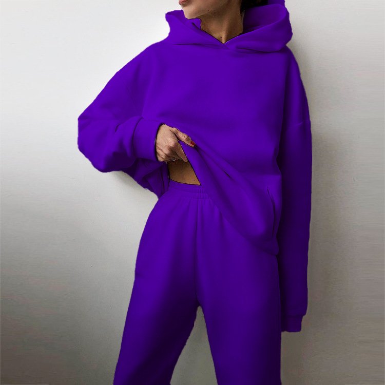 Factory Oversize Hoodies Tracksuits Outfits Fashion Custom Puff Print Logo Plus Size Gym Two Piece Set Jogger Plain Women'S Sets