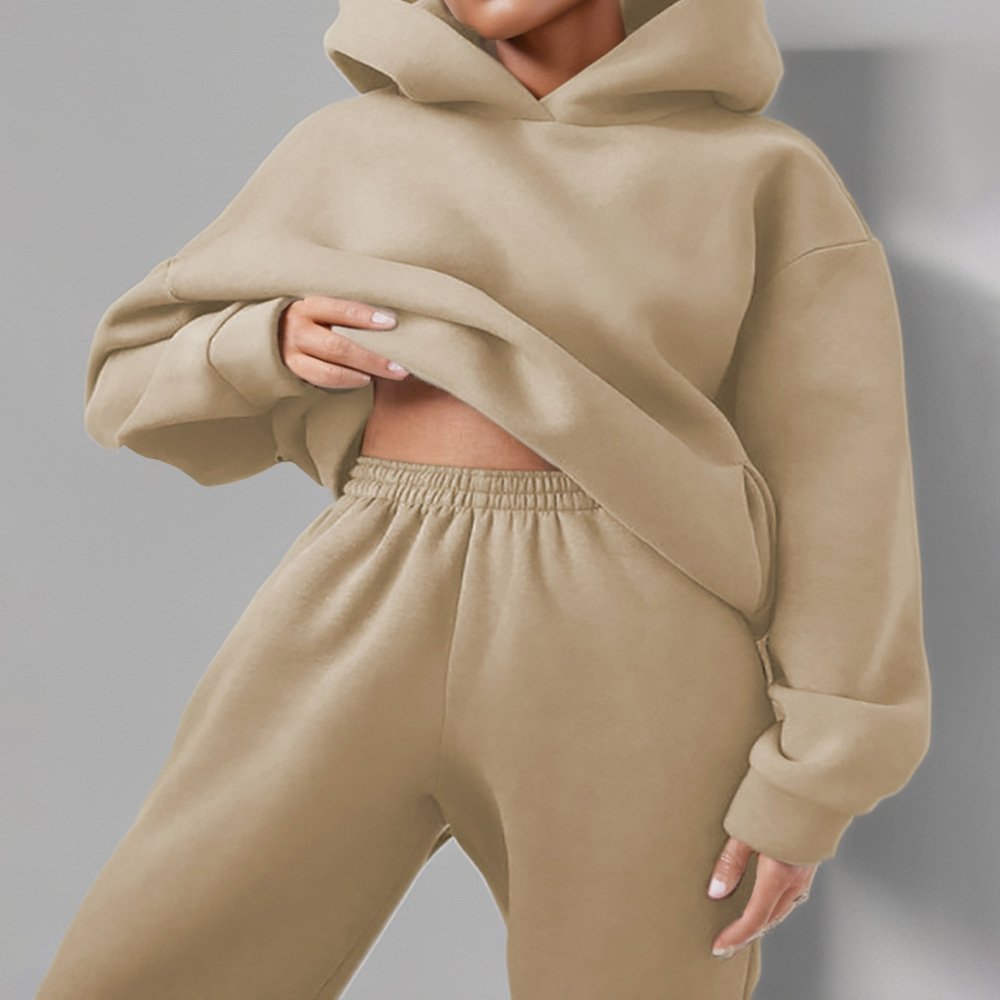 Factory Oversize Hoodies Tracksuits Outfits Fashion Custom Puff Print Logo Plus Size Gym Two Piece Set Jogger Plain Women'S Sets