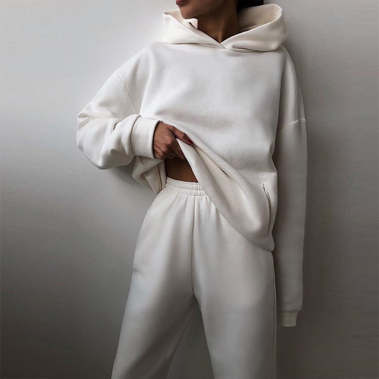 Factory Oversize Hoodies Tracksuits Outfits Fashion Custom Puff Print Logo Plus Size Gym Two Piece Set Jogger Plain Women'S Sets