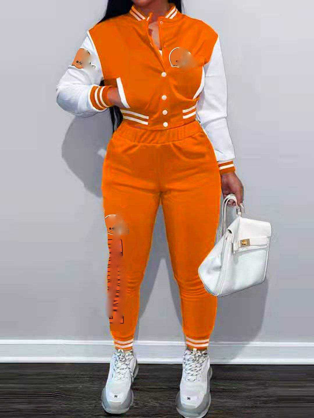 American football plus size women's sets sport botton baseball uniforms sweatsuit ladies jacket and pants women two piece set