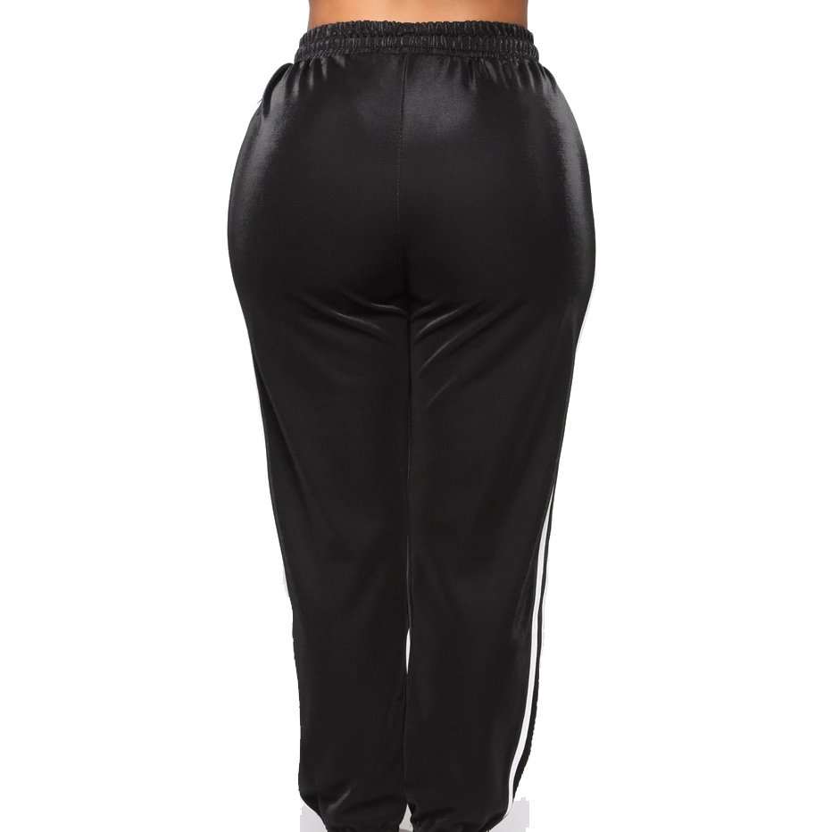 Women's Black Women's Tennis Glam Sets Crop Hoodie And Drawstring Jogger With Two Stripes