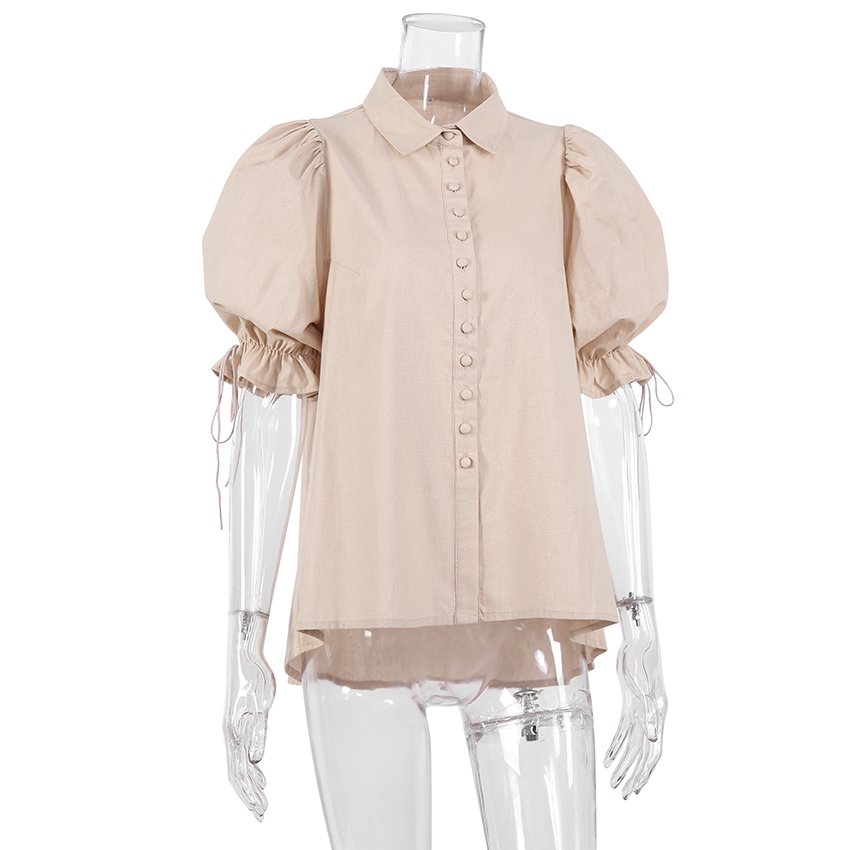 High Quality New Arrival Women'S Sets Turn Down Collar Cotton Linen Set Womens