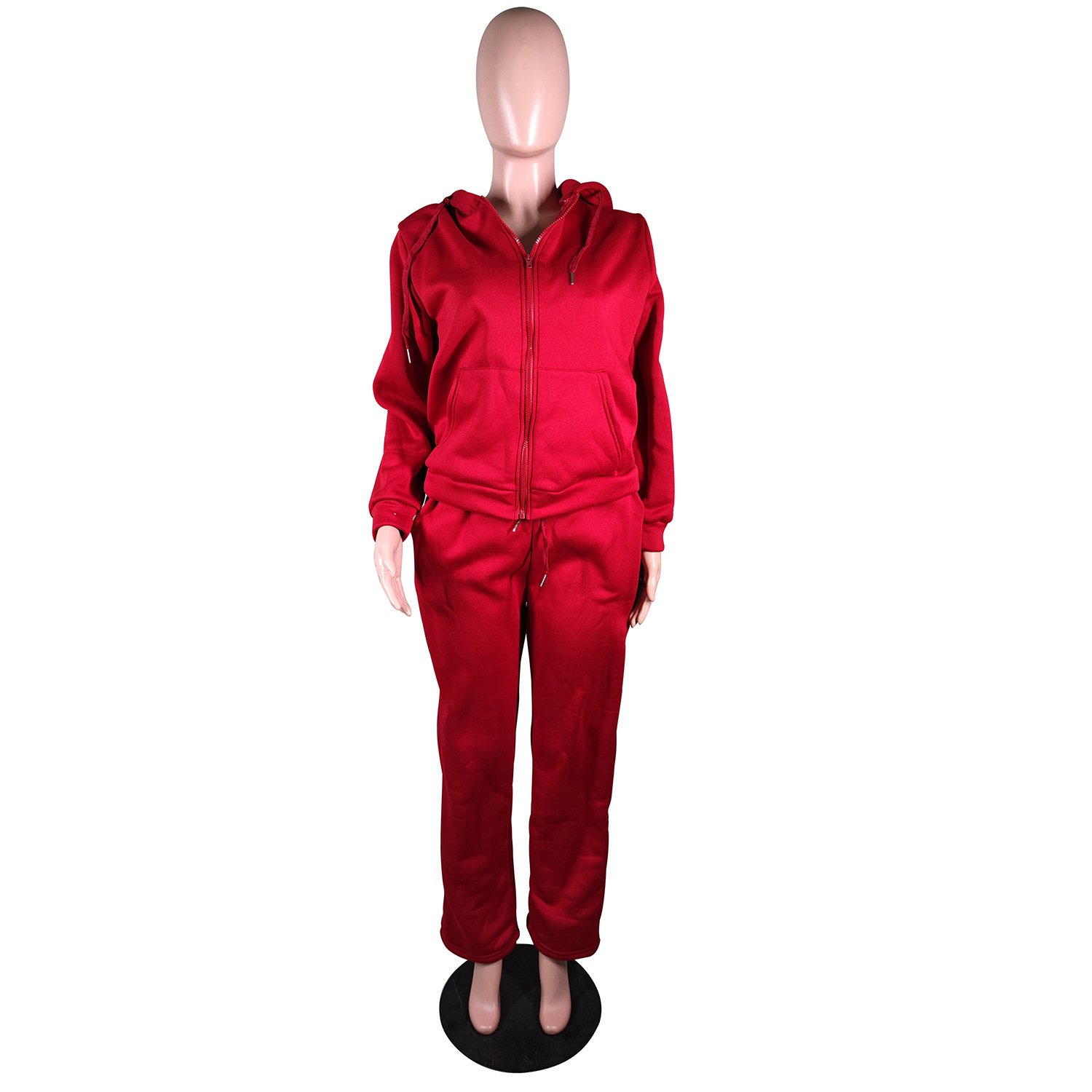 Factory Plus Size Gym 2 Piece Set Zip Hoodie Sports Outfits Custom 3d Embroidery Logo Jogger Tracksuits Slim Fit Women'S Sets