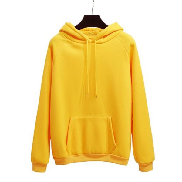 Most selling High Quality Blank Cotton Yellow Hooded Plus Size Pullover Sweatshirt Plain Oversized Custom Women's Hoodies