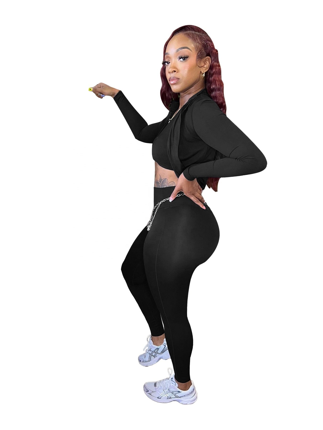 Custom 3 Pieces Sets Fitness 2024 Fall Women Clothes Gym Suit Jacket Sexy Back Bra High Waist Leggings Female Workout Sportswear