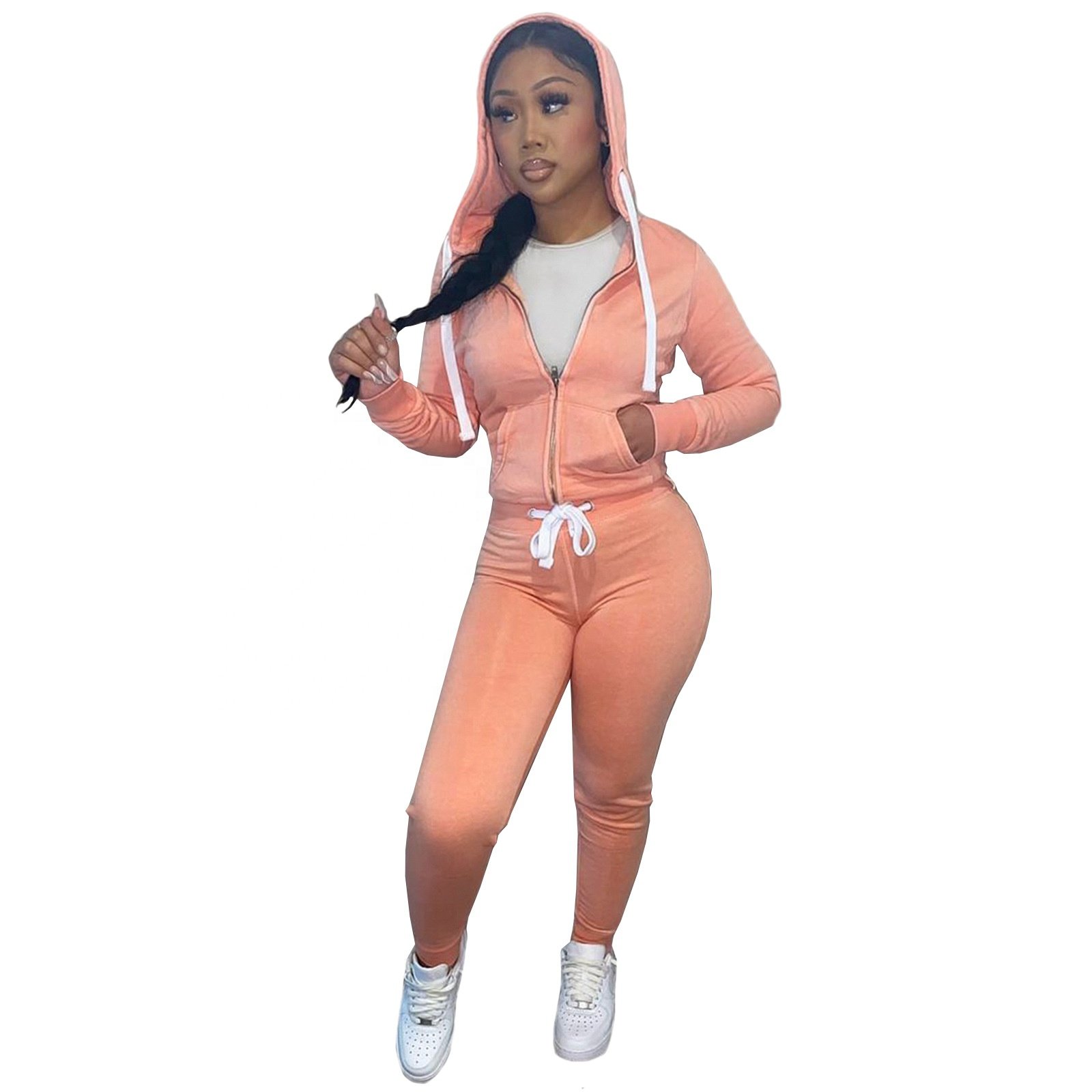 2024 New Plus Size Women'S Sportswear Set Custom Logo Sports Soccer Tracksuits Outfits Two Piece Set 2 Piece Set Jogger