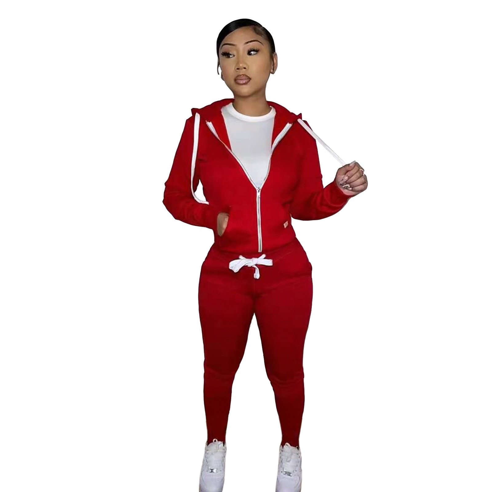 2024 New Plus Size Women'S Sportswear Set Custom Logo Sports Soccer Tracksuits Outfits Two Piece Set 2 Piece Set Jogger