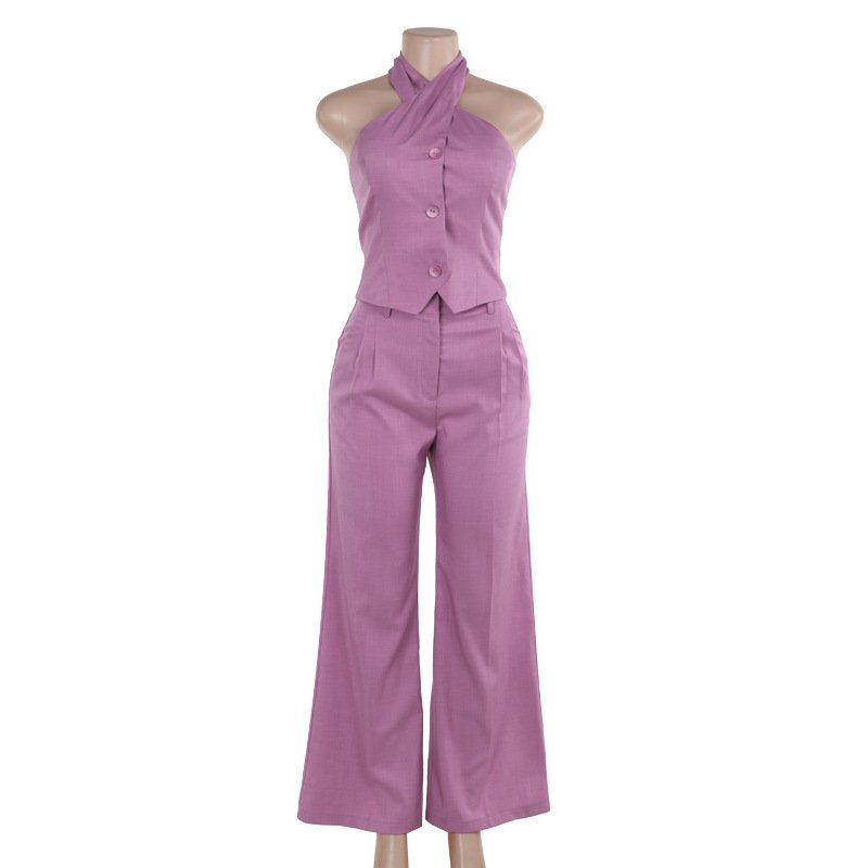 Womens Clothing Women Crop Top Two Piece Pants Set Outfits Skinny Women's Sets