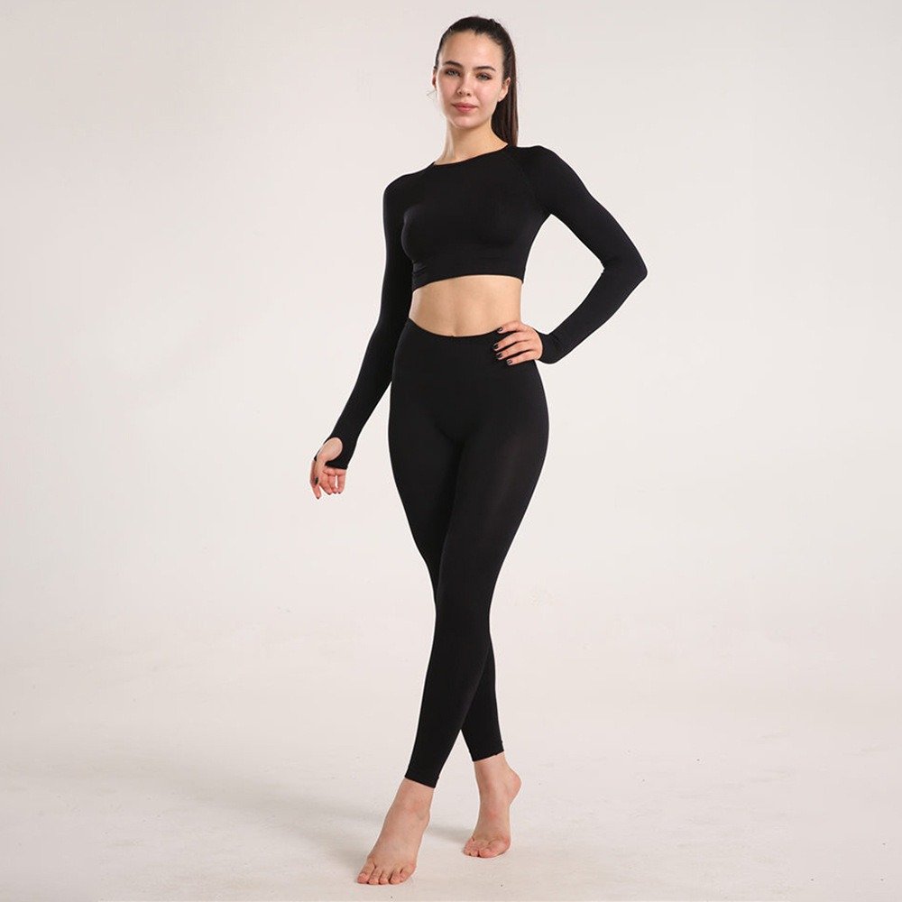 100% Nylon Seamless Gym Clothing Workout Gym Fitness Sets sports fitness clothing Girls Sportswear Running Gym Suit For Women