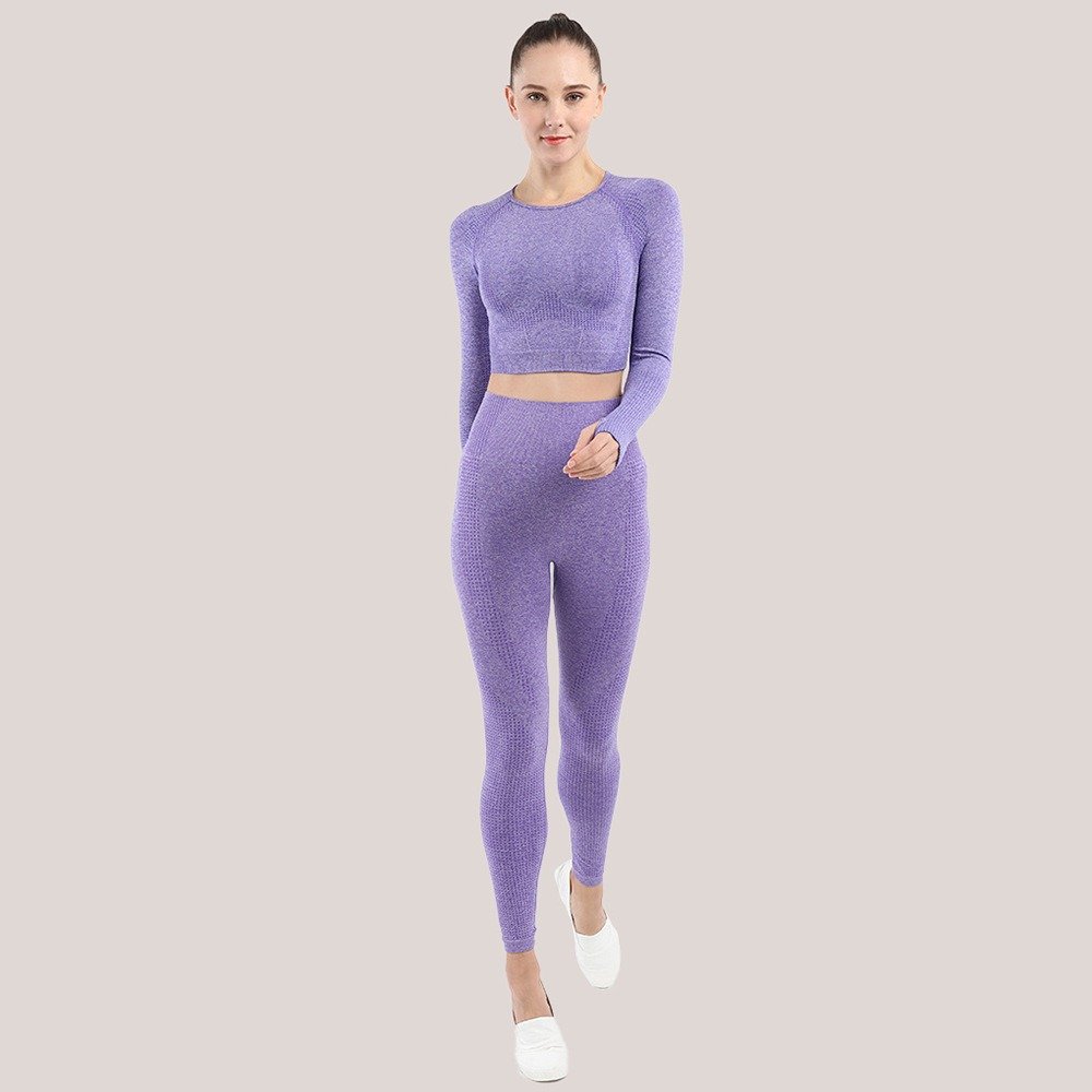 100% Nylon Seamless Gym Clothing Workout Gym Fitness Sets sports fitness clothing Girls Sportswear Running Gym Suit For Women