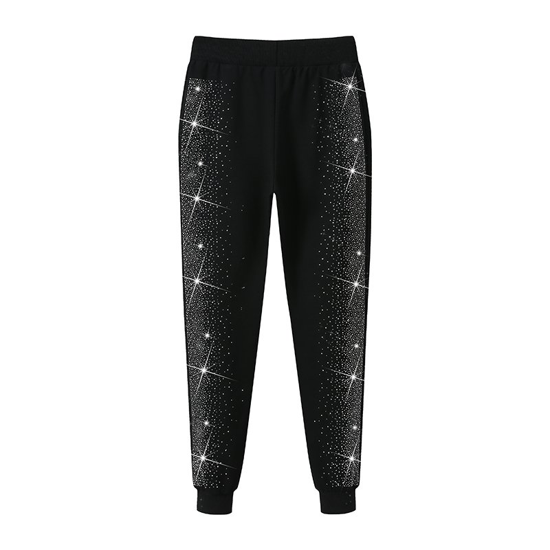Custom OEM Summer 2 pieces short set Suit Bling Crystal Decorated Women'S Clothing Tracksuit Rhinestone Hoodie Set