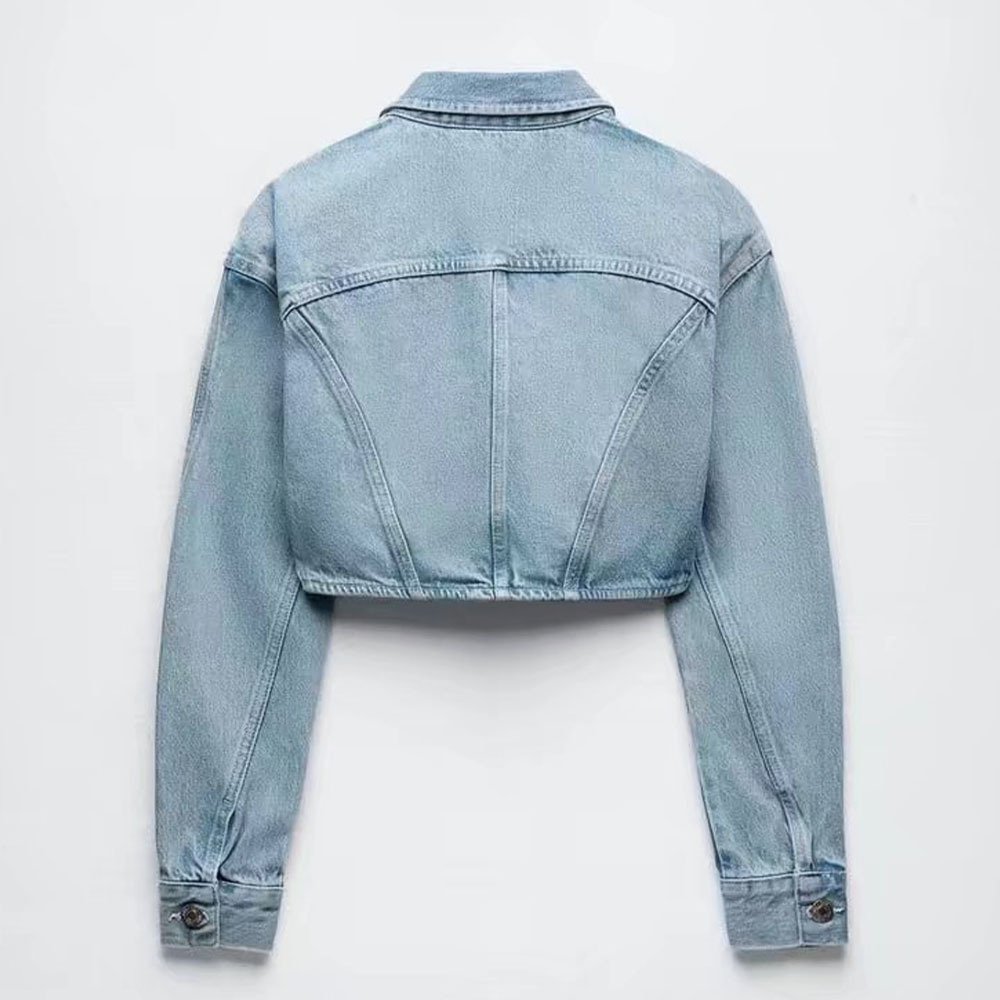 New Fashion Spring Fall Winter Lady Streetwear Blue Denim Jeans Crop Jacket Matching Sets Two Piece Pants Set Women'S Sets