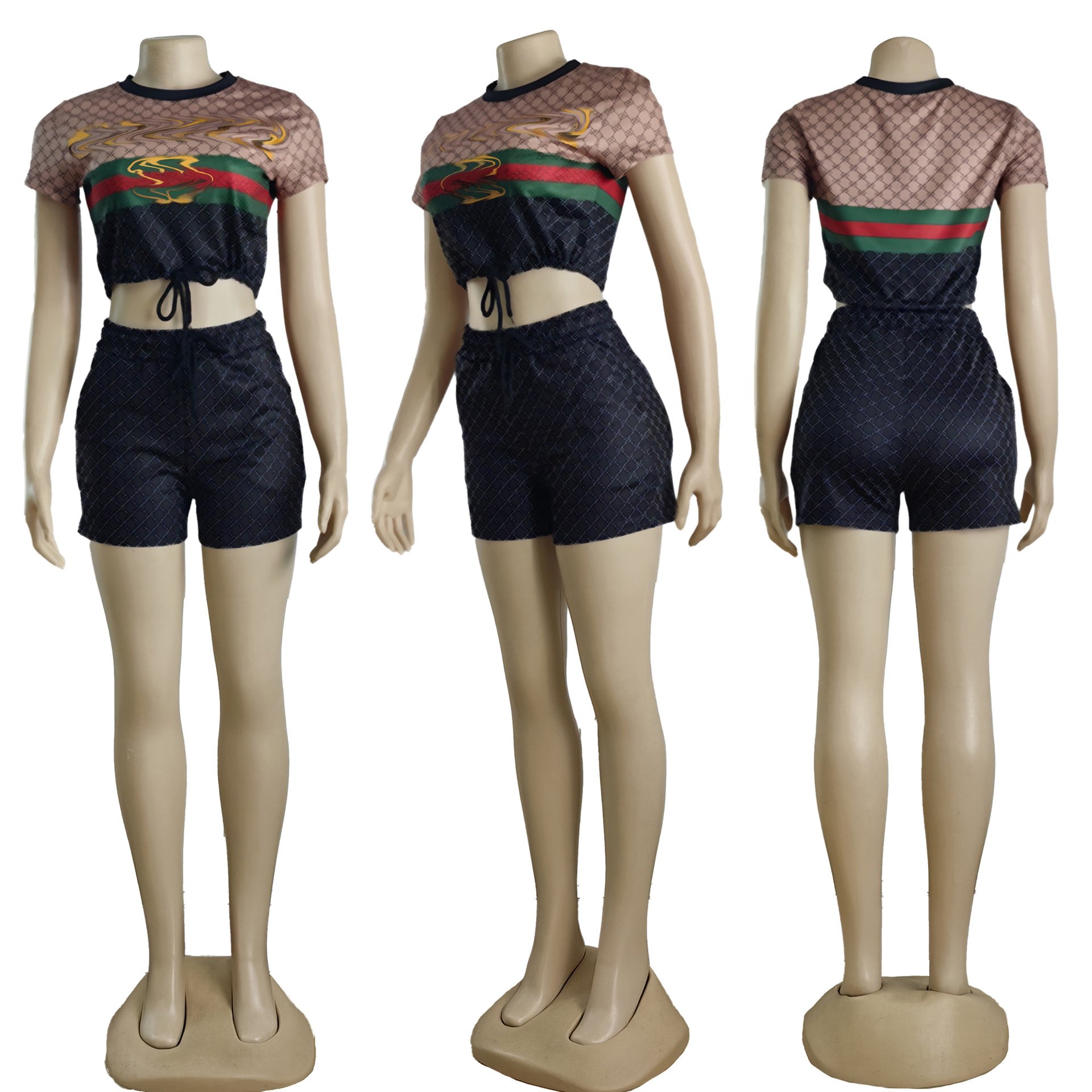 Wholesale Famous Designer Brand Women's Clothings GG BB Summer Outfits Luxury Two Piece Set Replics
