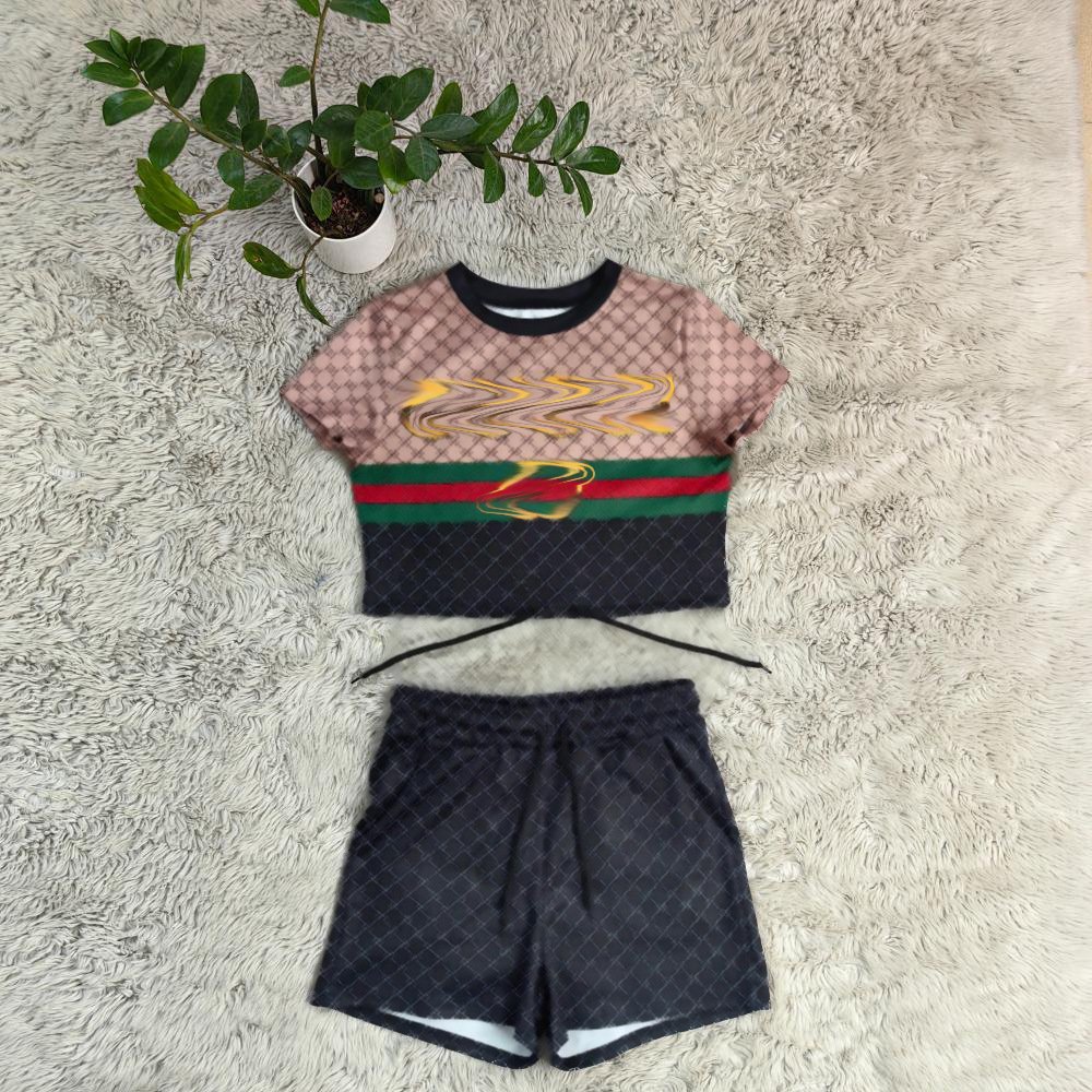 Wholesale Famous Designer Brand Women's Clothings GG BB Summer Outfits Luxury Two Piece Set Replics