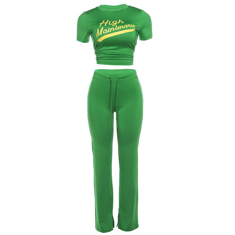 Summer Two Pieces Pants Sets Printed Logo 2 Piece Set Women Tracksuit Street Wear Women's Set