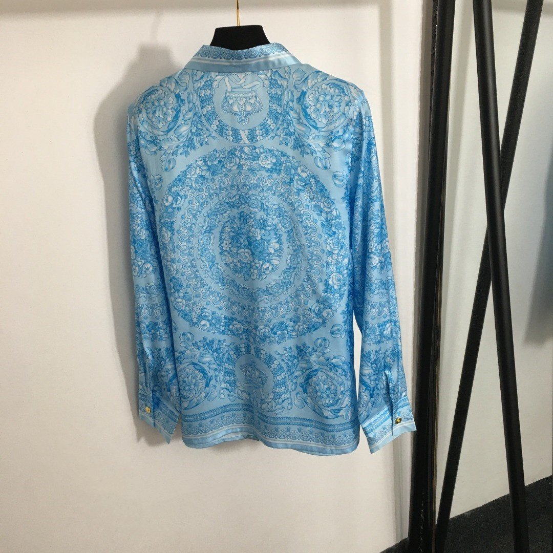 2024 summer new women's set Vintage Crown flower print flip leader shirt + pleated short skirt