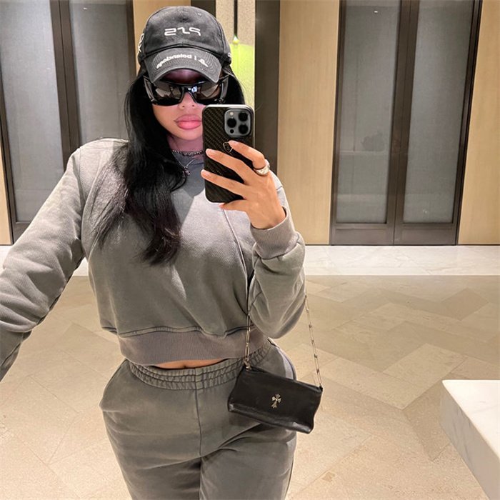 Women Cotton Tracksuits Set 2 Piece Jogging Suits Crop Sweatshirts Hoodies And Sweatpants Sets