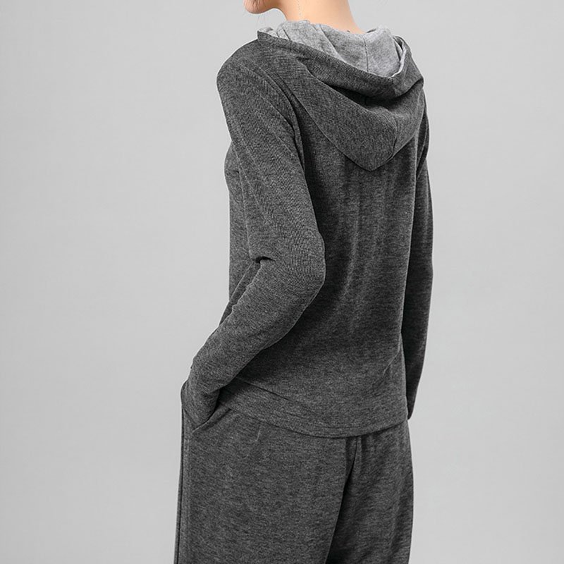 Gray Pullover Trousers Pants 2 Piece Set Streetwear Sweatsuit Oversized Sweatshirts Hoodies Women's Sets Custom Tracksuit