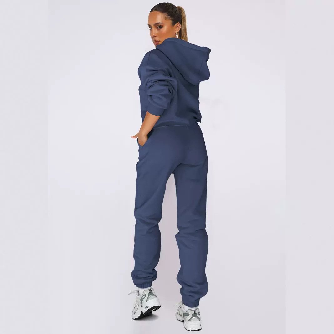 Women Set Top Quality Heavy Weight Streetwear Custom women's two piece sets Terry Tracksuit Sweatpants Hoodie Women